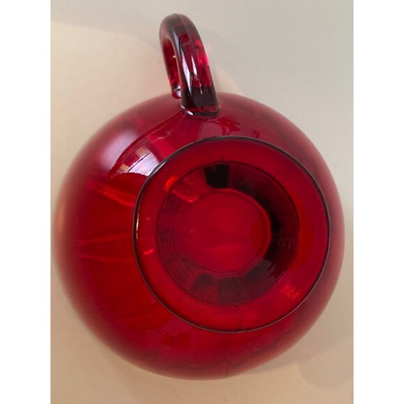 Tea Cup Handle Ruby Red Glass Footed Base Replacement Vintage Unmarked - Picture 10 of 11